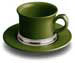 tea cup with saucer - green   cm h 7 x cl 30