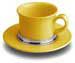 tea cup with saucer - gold   cm h 7 x cl 30