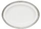 Plato llano oval, gris y blanco