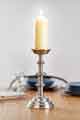 Pillar candlestick grey, cm h 36