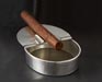 Oval lidded cigar ashtray grey, cm 13,5 x 10