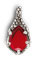 Pendant - criystal siam, Pewter and lead-free Crystal glass