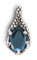 Pendant - crystal sapphire, Pewter and lead-free Crystal glass