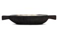 Oval bowl with handles, grey and black