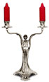 2 fl candelabra art deco lady   cm 22x h 30,5