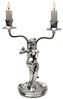 double-flames candelabra - sitting woman holding a bouquet of flowers   cm 24 left
