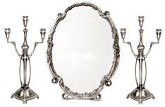 Tabletop mirror, grey