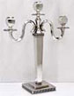 Three-flames candelabra - greca, grey