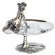 Footed tray - nude bathing beauty and frog on a pond, grey