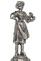 Statuette - lady with flowers, grey