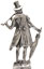 Statuetta - uomo con pipa, Metallo (Peltro)