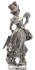 Walking woman statuette, Pewter