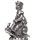 Postman on snail statuette, grey