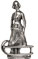 statuette - lady on sled figurine   cm h 5,5