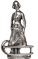 statuetta - donna con slitta   cm h 5,5