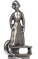 Statuette - lady on sled figurine, grey
