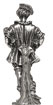 Statuetta - uomo delle oche - Norimberga, Metallo (Peltro) / Britannia Metal