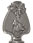 Fox and grapes figurine, grey