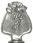 Fox and grapes figurine, Pewter