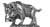 Boar statuette, grey