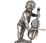 Statuette - Putte Bassgeigenspieler, Grau