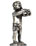 Statuetta - putto con tromba, grigio