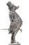 Pig with tail-coat figurine, Pewter / Britannia Metal
