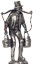 Man with buckets statuette - WMF, grey