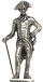 statuetta - Federico il Grande, con spada e bastone   cm h 7,1