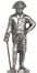 statuetta - Federico il Grande, con bastone   cm h 6,2