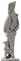 Statuetta - cacciatore con cagnolino, grigio