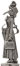 Statuette - lady with umbrella and beak, grey