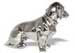 Statue - sat dachshund, Pewter