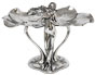 Jewelry stand tray - fairy hand holding and caressing a bird, Pewter / Britannia Metal