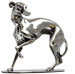 Statuette - greyhound on pewter base, grey