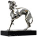 Statuette - greyhound (marble base), grey and black