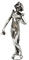 Kleine Statue - Frauenfigur mit Brief, Grau