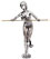 statuette - little woman with stick   cm 17.5