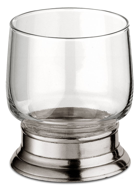 Weinglas rustikal, Grau, Zinn und Glas, cm h 9 x cl 25 by Cosi Tabellini