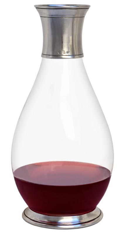 Wein Karaffe, Grau, Zinn und Glas, cm h 25 by Cosi Tabellini