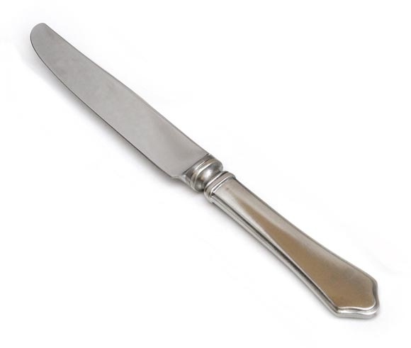 Besteck Messer, Grau, Zinn und Rostfreier Stahl, cm 22 by Cosi Tabellini