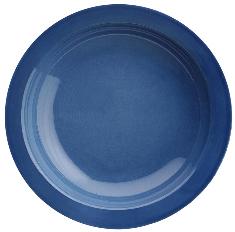 Soup/pasta bowl - blue, White, Ceramic, cm Ø 21 by Cosi Tabellini
