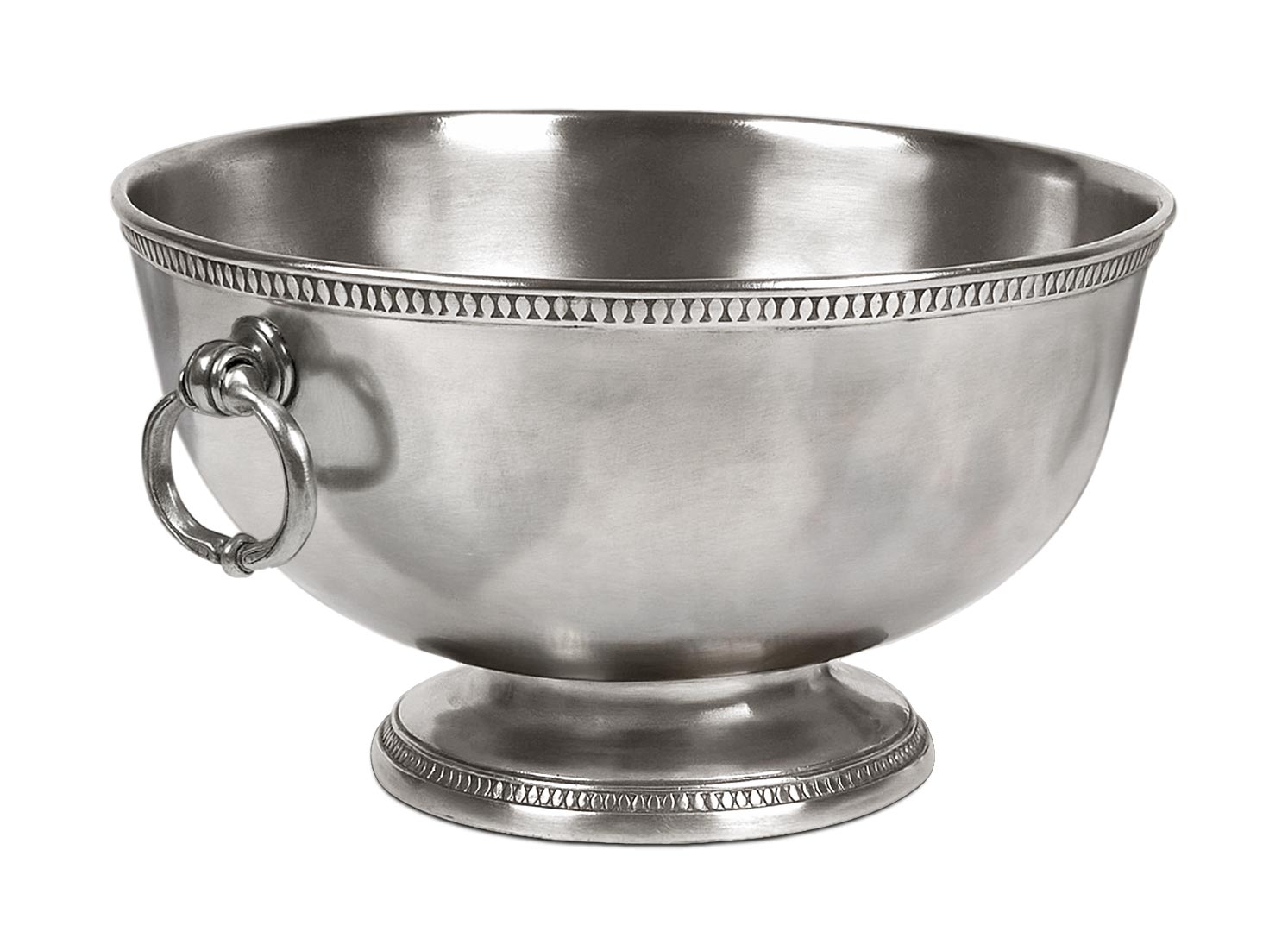Große Schüssel auf Fuss, Grau, Zinn, cm Ø 36,5 x h 20 by Cosi Tabellini