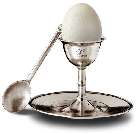 personalized egg cup with plate & spoon