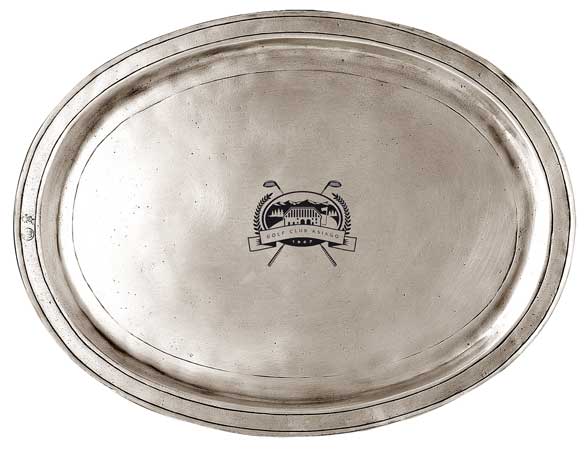 personalized oval incised tray