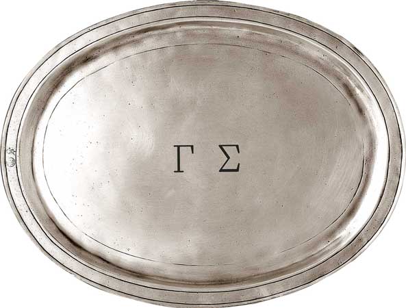 personalized oval incised tray