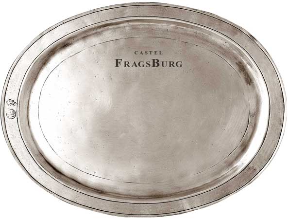 personalized oval incised tray