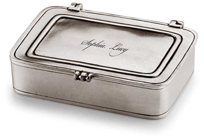 boîte avec couvercle à charnière personnalisé