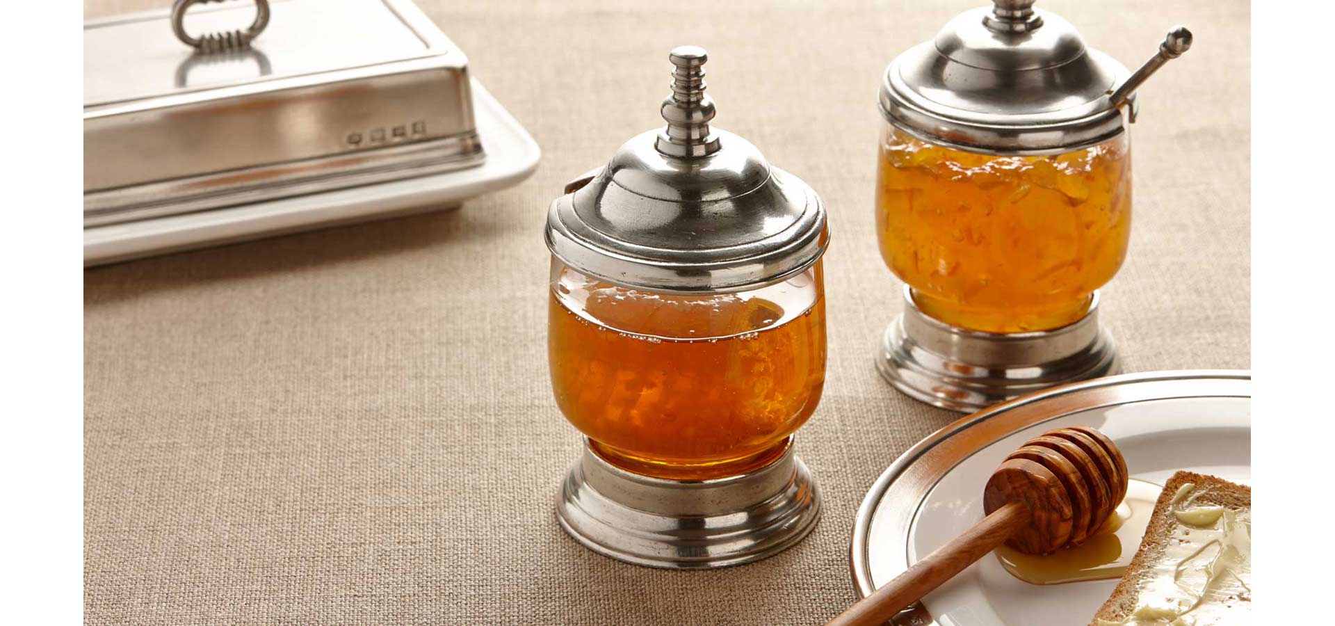 jam and parmesan cheese pots